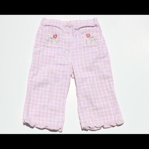 Pink Plaid Flower Pants
